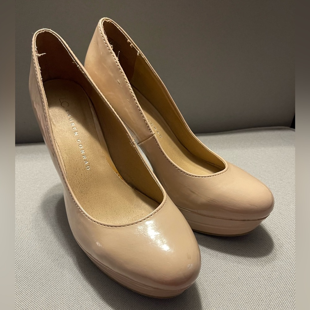 Lauren Conrad LC Nude Platform Pumps
